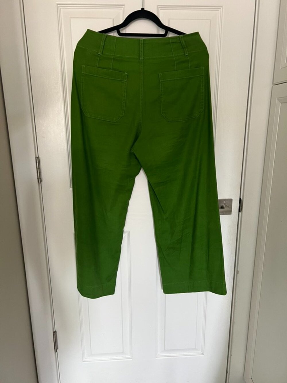 Anthropologie Maeve Colette Cropped Wide-Leg Linen Green - Picture 4 of 4